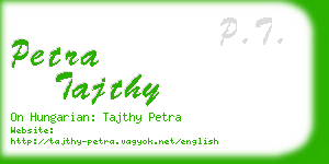 petra tajthy business card